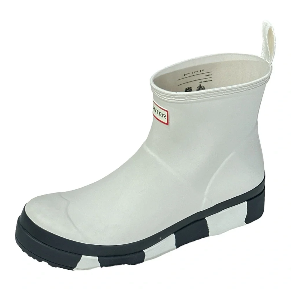 Hunter Boots Play Short Stripped Rain Snow Boots Rubber Slip On Platform Vegan